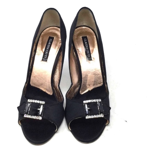 Vintage Claudia Ciuti Heels with square rhinestone - Picture 2 of 7